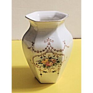 Antique Crown Ducal Ware Regal Floral Vase Hexagon Art Deco 1925
